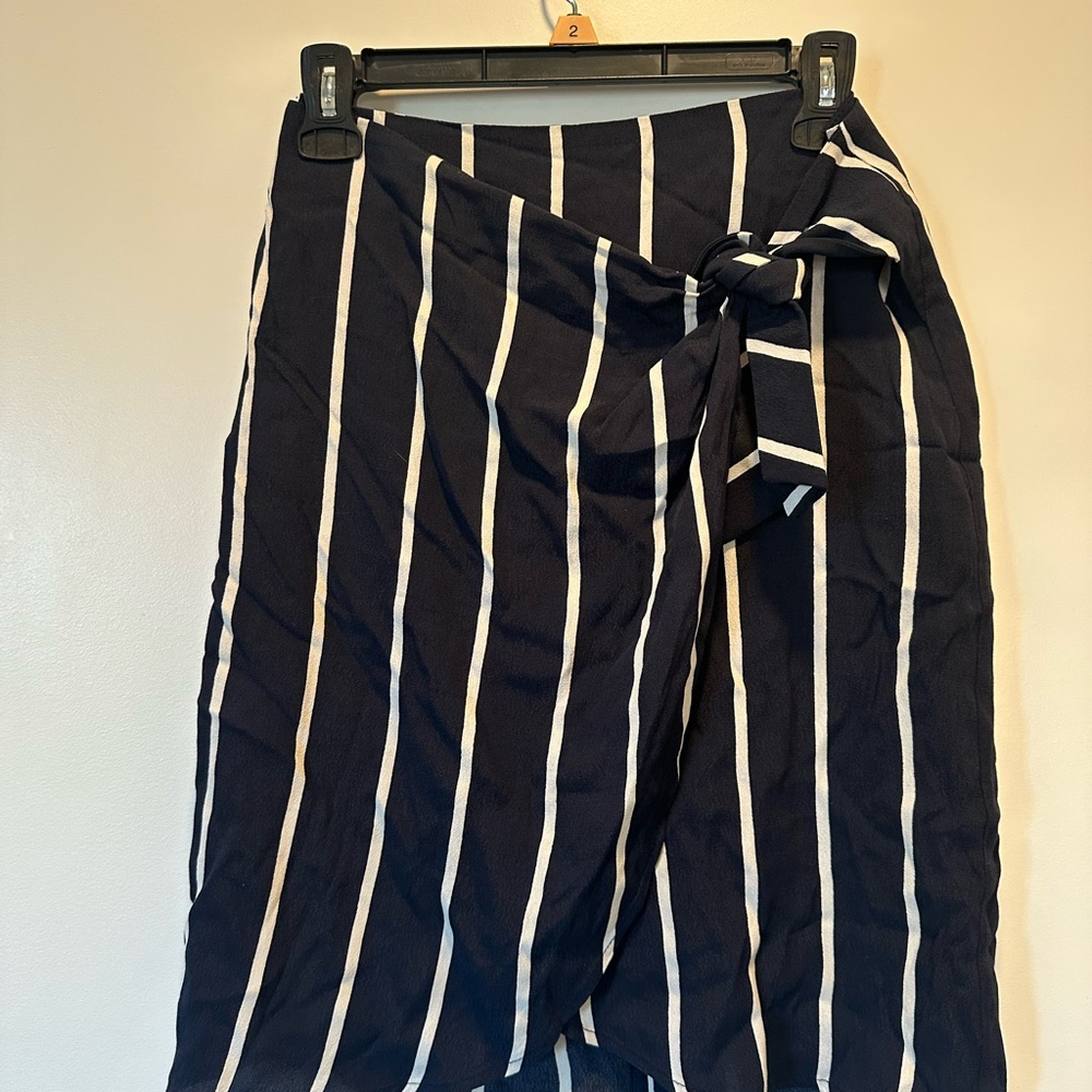 LOFT Black and White Striped Skirt